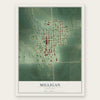 Milligan, Nebraska map print, the full design