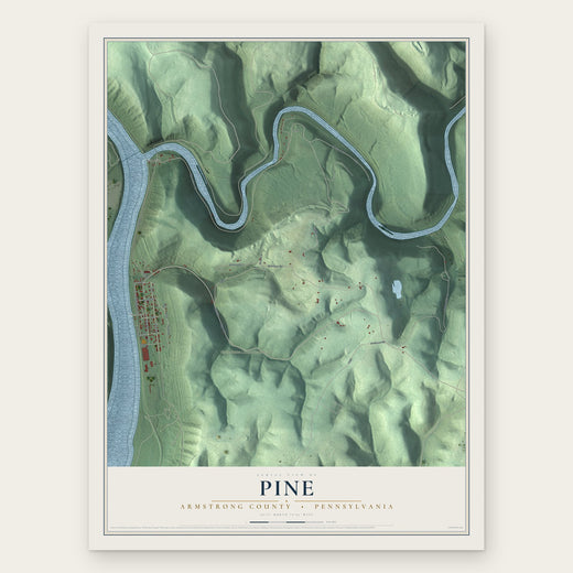 Pine, Armstrong County, Pennsylvania map print, the full design