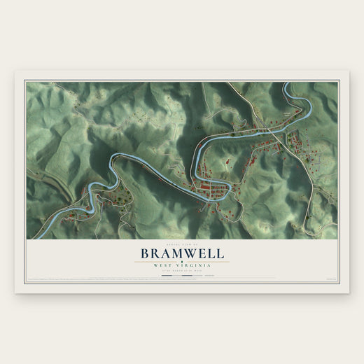 Bramwell, West Virginia map print, the full design
