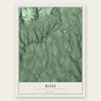 Ross, Luzerne County, Pennsylvania map print, the full design