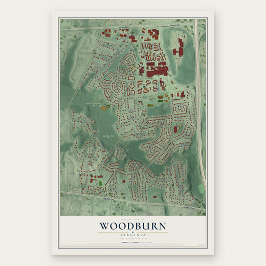 Woodburn, Virginia map print, the full design