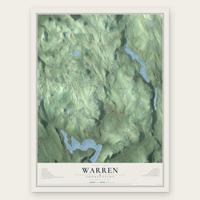 Warren, Connecticut map print, the full design