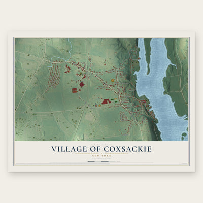 Village of Coxsackie, New York map print, the full design