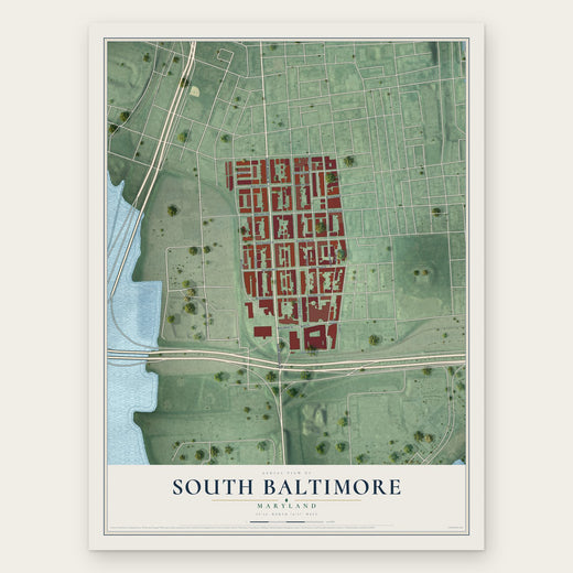 South Baltimore, Maryland map print, the full design