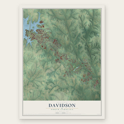 Davidson, North Carolina map print, the full design