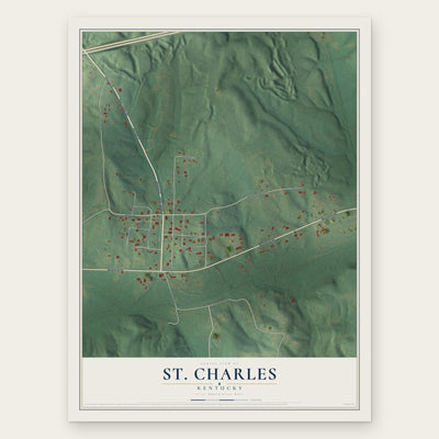 St. Charles, Kentucky map print, the full design