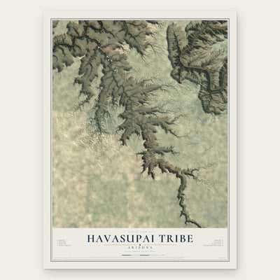Havasupai Tribe, Arizona map print, the full design
