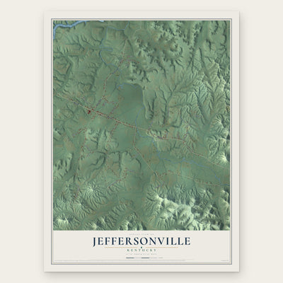 Jeffersonville, Kentucky map print, the full design