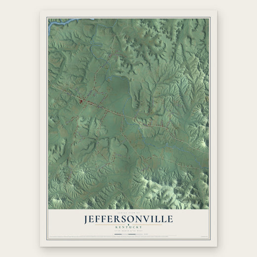 Jeffersonville, Kentucky map print, the full design