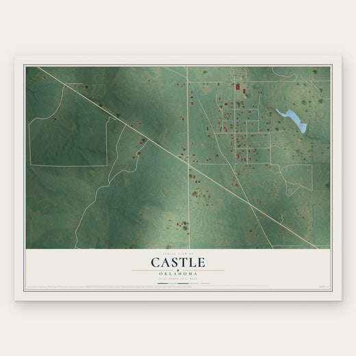 Castle, Oklahoma map print, the full design