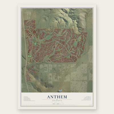 Anthem, Arizona map print, the full design