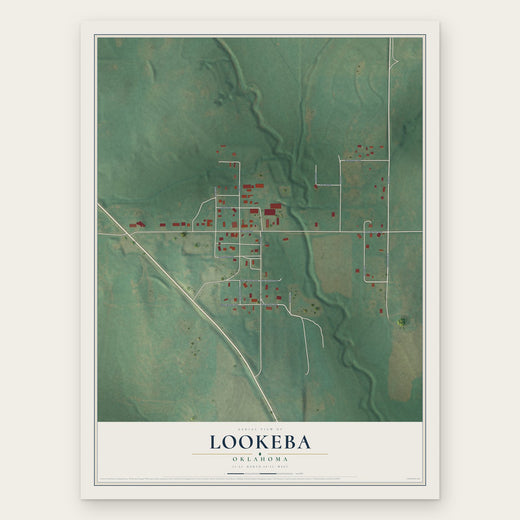 Lookeba, Oklahoma map print, the full design
