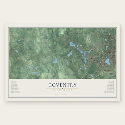 Coventry, Rhode Island map print, the full design