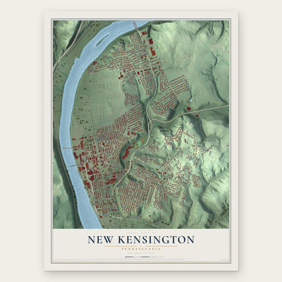 New Kensington, Pennsylvania map print, the full design