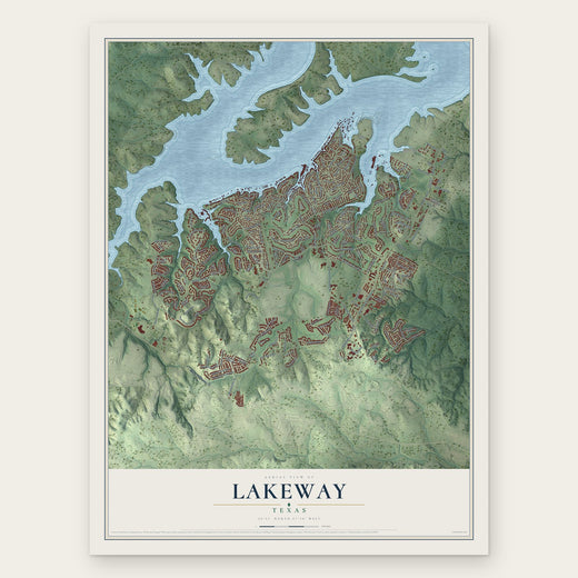 Lakeway, Texas map print, the full design