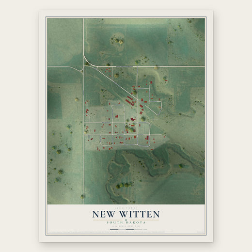 New Witten, South Dakota map print, the full design