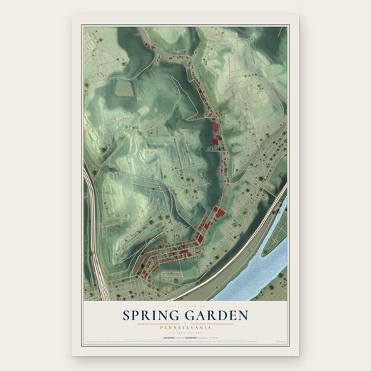 Spring Garden, Pennsylvania map print, the full design