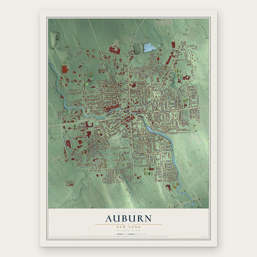 Auburn, New York map print, the full design