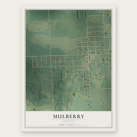 Mulberry, Kansas map print, the full design
