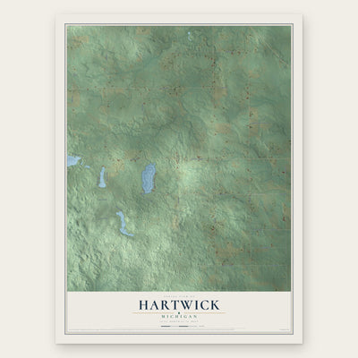 Hartwick, Michigan map print, the full design