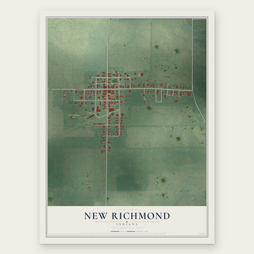 New Richmond, Indiana map print, the full design