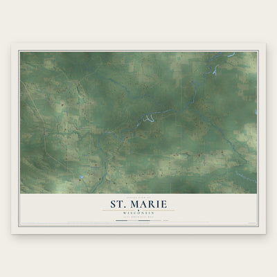 St. Marie, Wisconsin map print, the full design