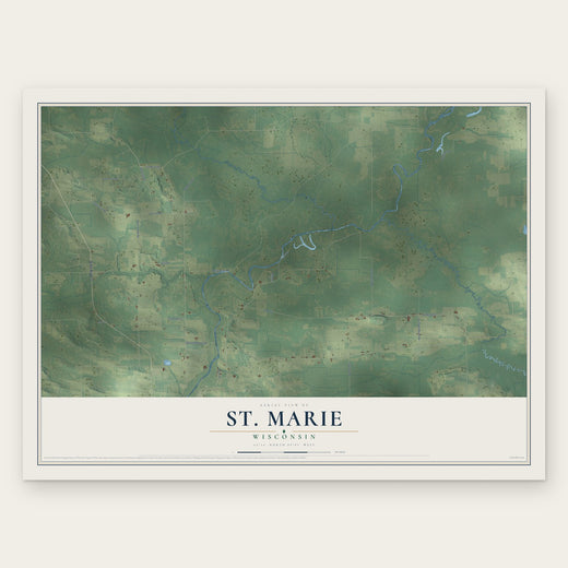 St. Marie, Wisconsin map print, the full design