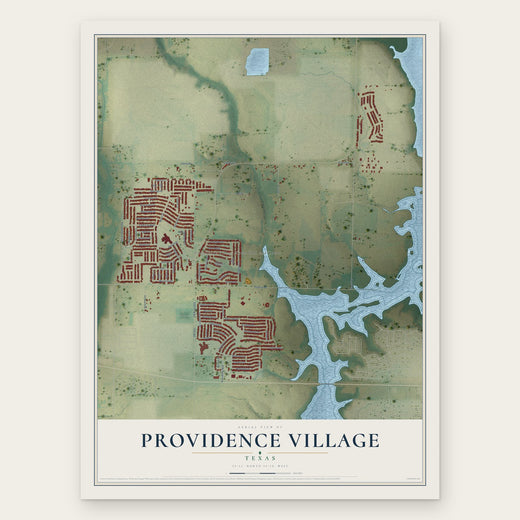 Providence Village, Texas map print, the full design