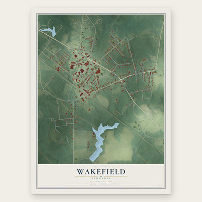 Wakefield, Virginia map print, the full design