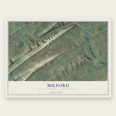 Milford, Juniata County, Pennsylvania map print, the full design