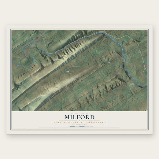 Milford, Juniata County, Pennsylvania map print, the full design