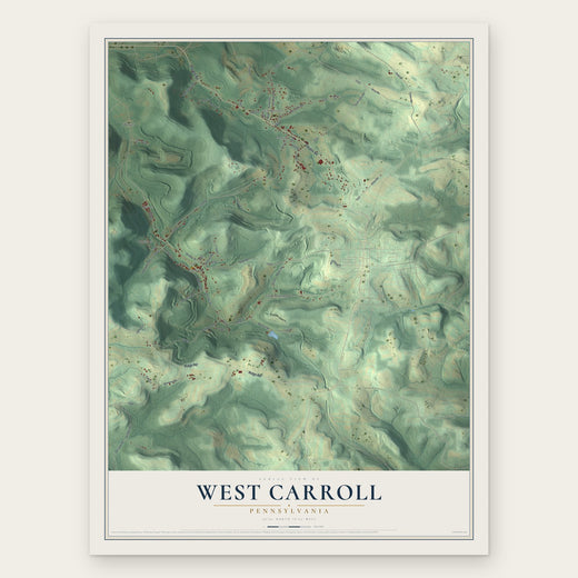 West Carroll, Pennsylvania map print, the full design