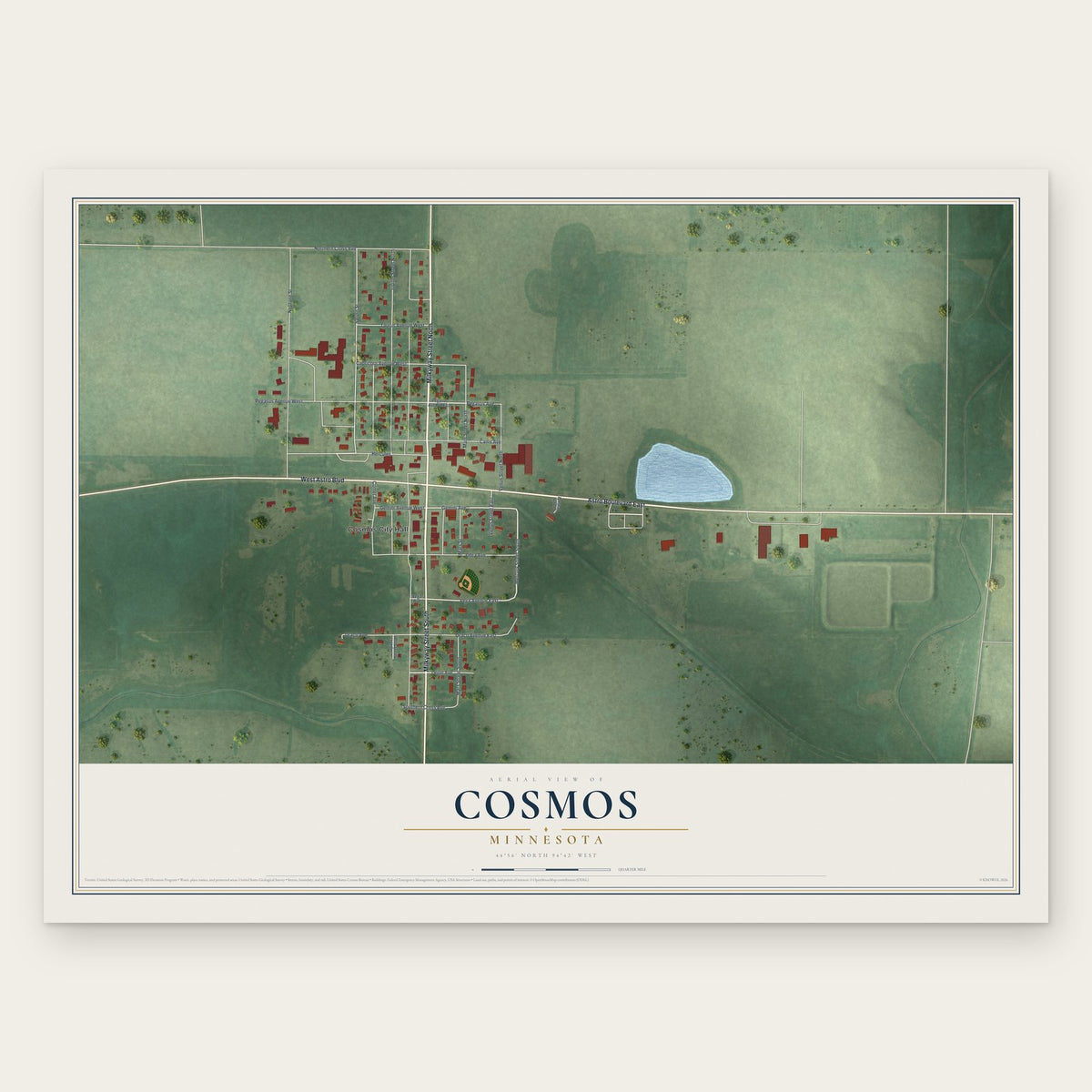 Cosmos, Minnesota map print, the full design