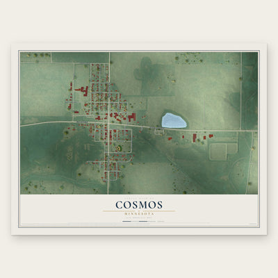 Cosmos, Minnesota map print, the full design