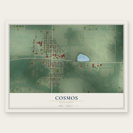 Cosmos, Minnesota map print, the full design