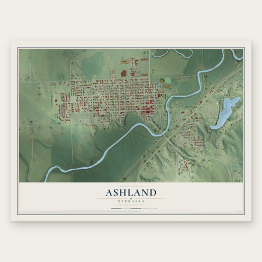 Ashland, Nebraska map print, the full design