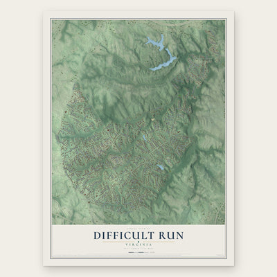 Difficult Run, Virginia map print, the full design