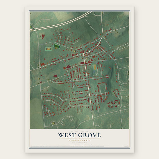 West Grove, Pennsylvania map print, the full design