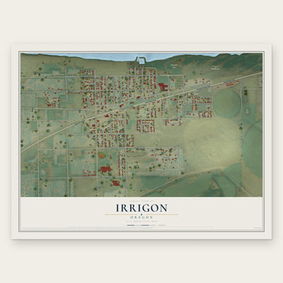Irrigon, Oregon map print, the full design