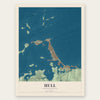 Hull, Massachusetts map print, the full design