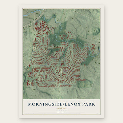 Morningside-Lenox Park, Georgia map print, the full design