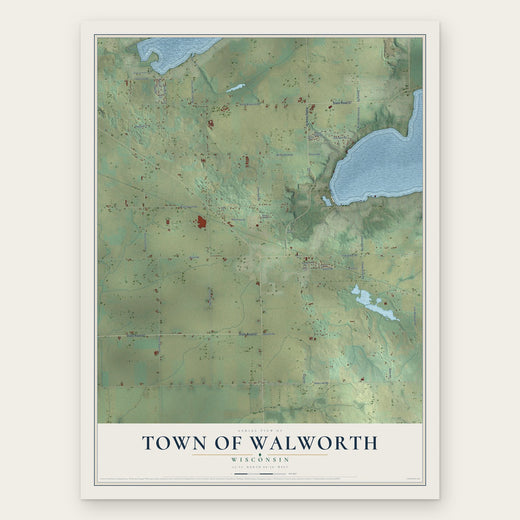 Town of Walworth, Wisconsin map print, the full design