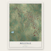 Bellville, Texas map print, the full design