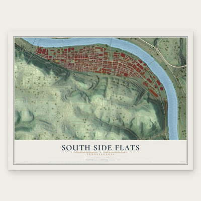 South Side Flats, Pennsylvania map print, the full design