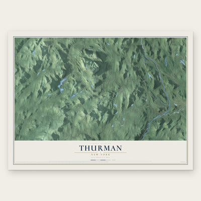 Thurman, New York map print, the full design