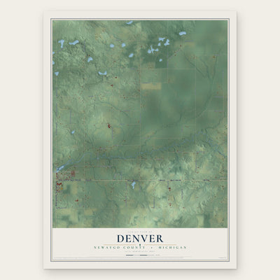 Denver, Newaygo County, Michigan map print, the full design
