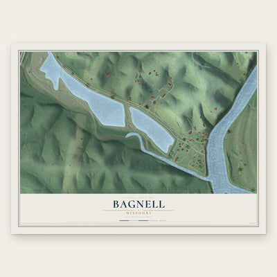 Bagnell, Missouri map print, the full design
