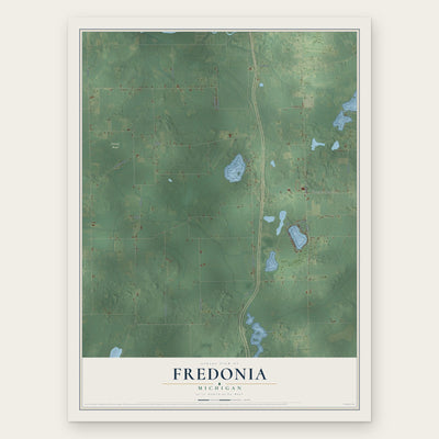 Fredonia, Michigan map print, the full design