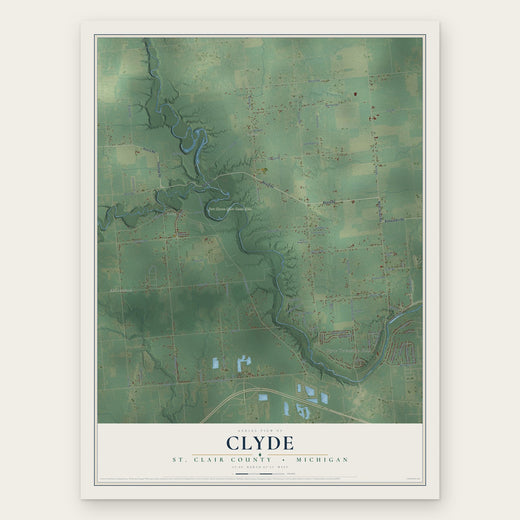 Clyde, St. Clair County, Michigan map print, the full design
