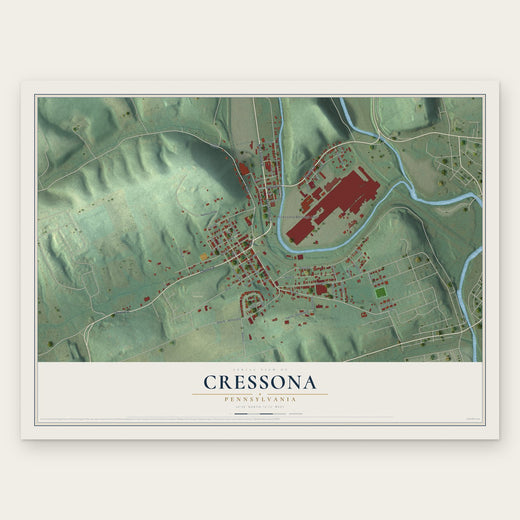 Cressona, Pennsylvania map print, the full design